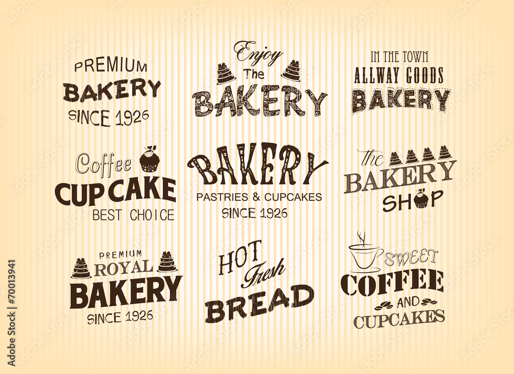 Obraz premium Set Of Vintage Retro bakery Labels
