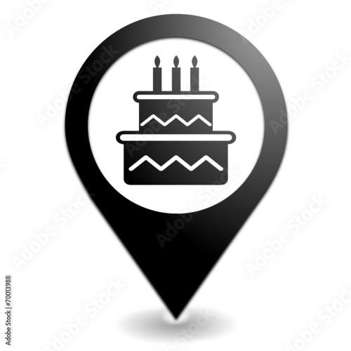 anniversaire sur symbole localisation noir