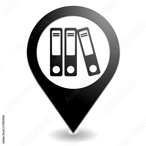 classeurs sur symbole localisation noir