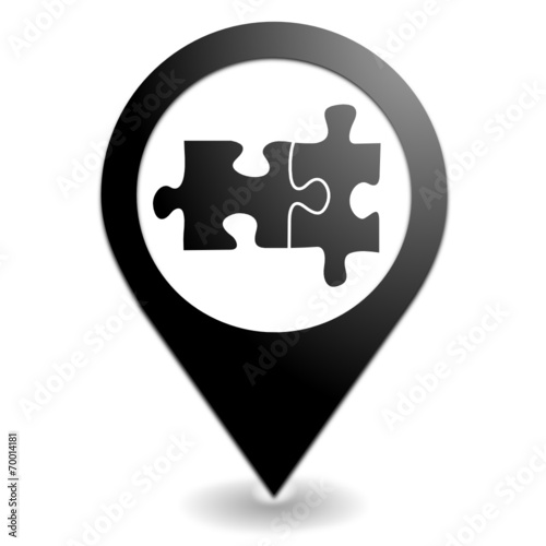 puzzle sur symbole localisation noir