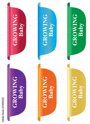 Growing baby, tag, label, badge, vertical