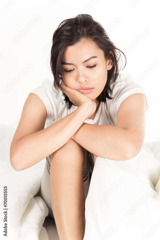Portrait of a beautiful young woman in bed Portrait of a beautiful young woman in bed