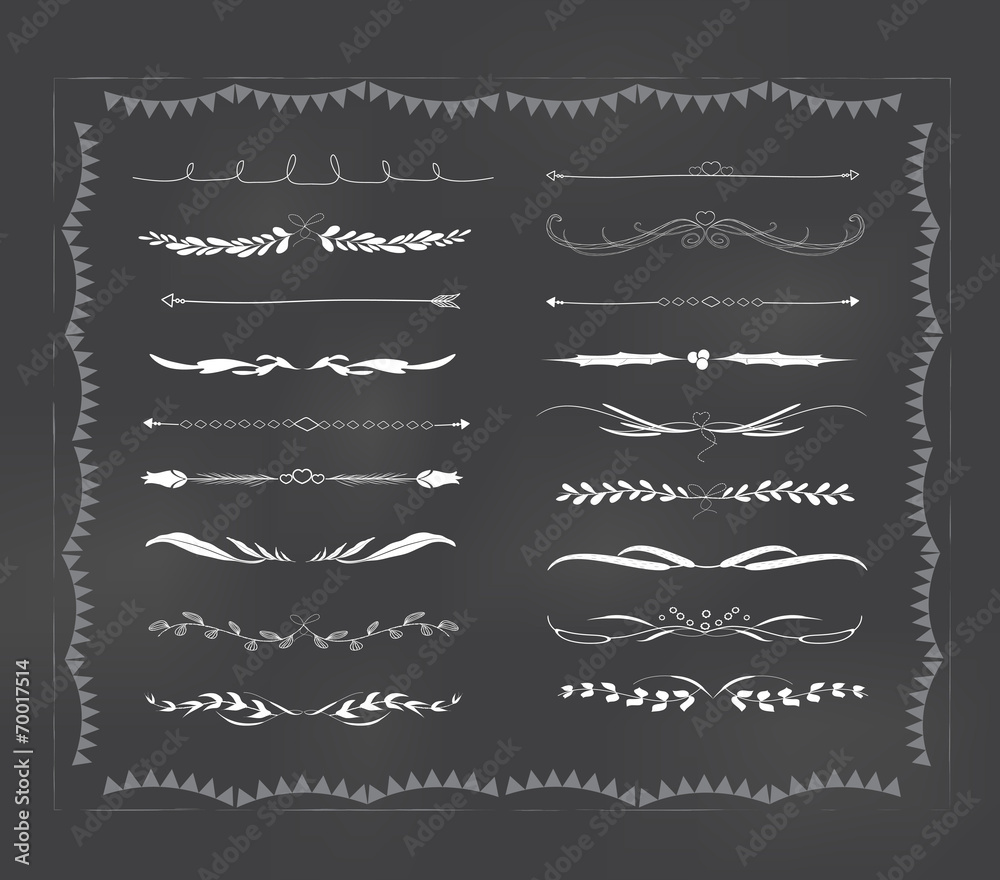 Chalkboard text divider hand drawn vintage