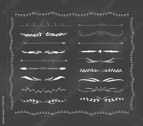 Chalkboard text divider hand drawn vintage