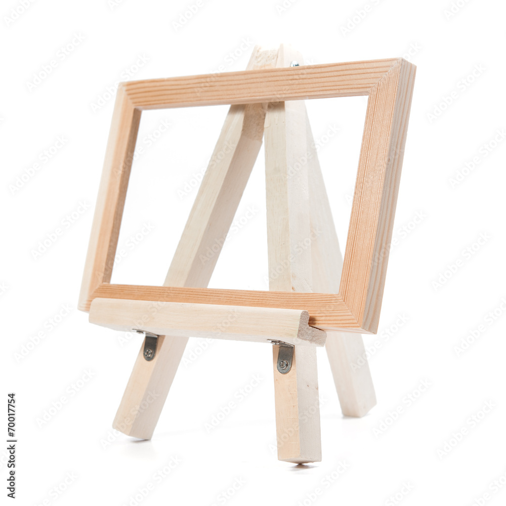 wooden photo frame isolate on white background