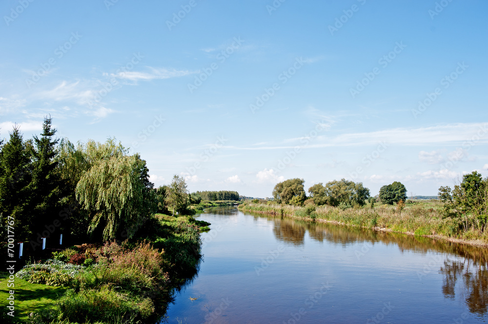Panorama landscape of the river