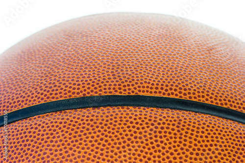 Close up basketball on a white background