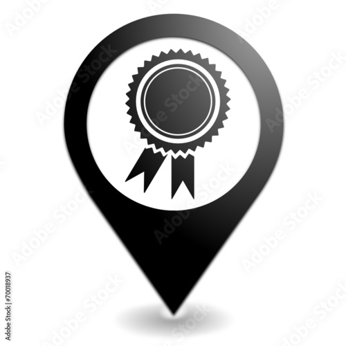 médaille et décoration sur symbole localisation noir