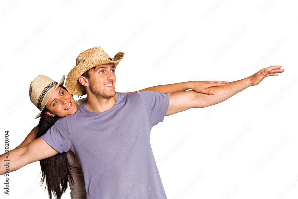 Man giving his pretty girlfriend a piggy back Man giving his pretty girlfriend a piggy back