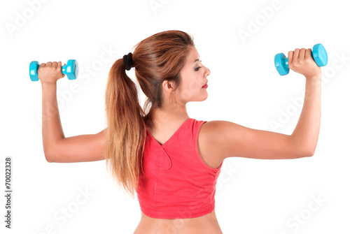 young girl working out