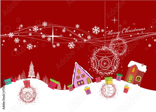 Wallpaper Mural Merry christmas with ball and gift background Torontodigital.ca