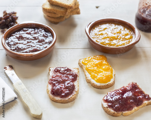 Toasts with homemade jam