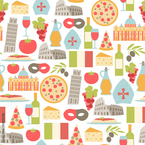seamless pattern with Italy icons