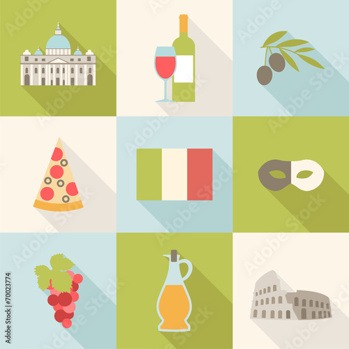 set of flat icons