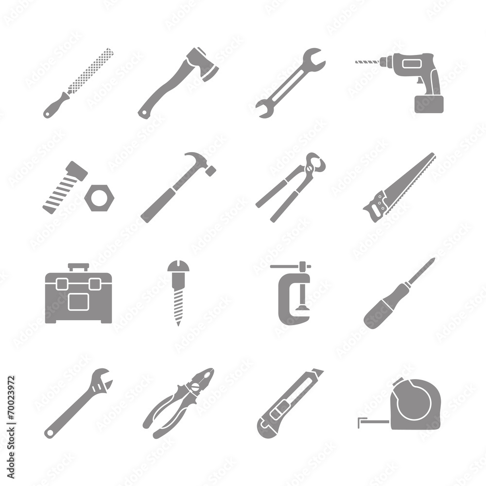 set of monochrome tools icons set of monochrome tools icons