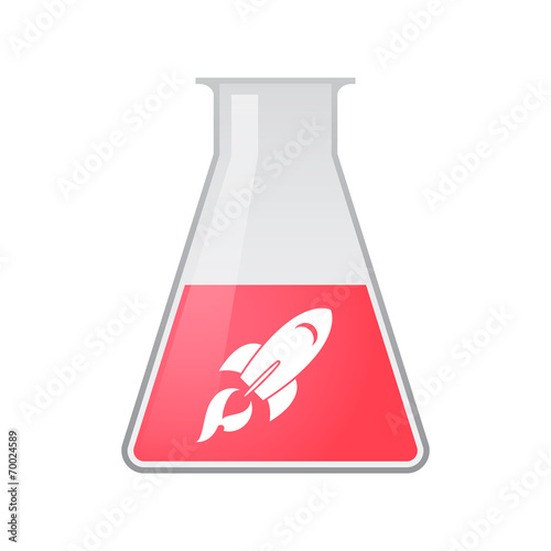Chemical test tube with a rocket