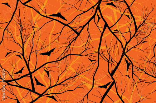 halloween orange background grunge image of forest