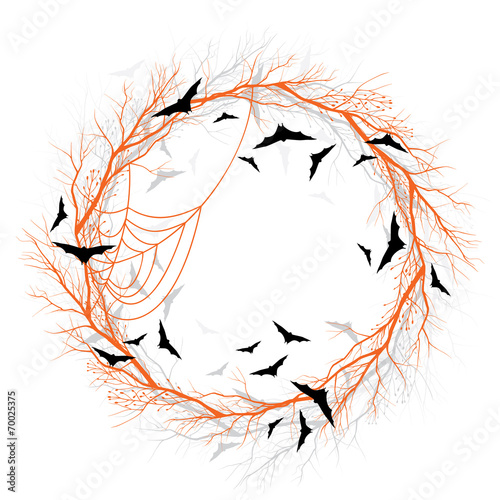 Vector Halloween orange wreath