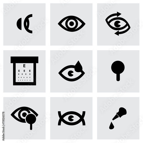 Vector black optometry icons set