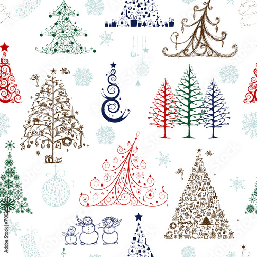 Christmas trees, seamless pattern for your design