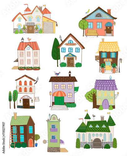 Assorted cute houses collection