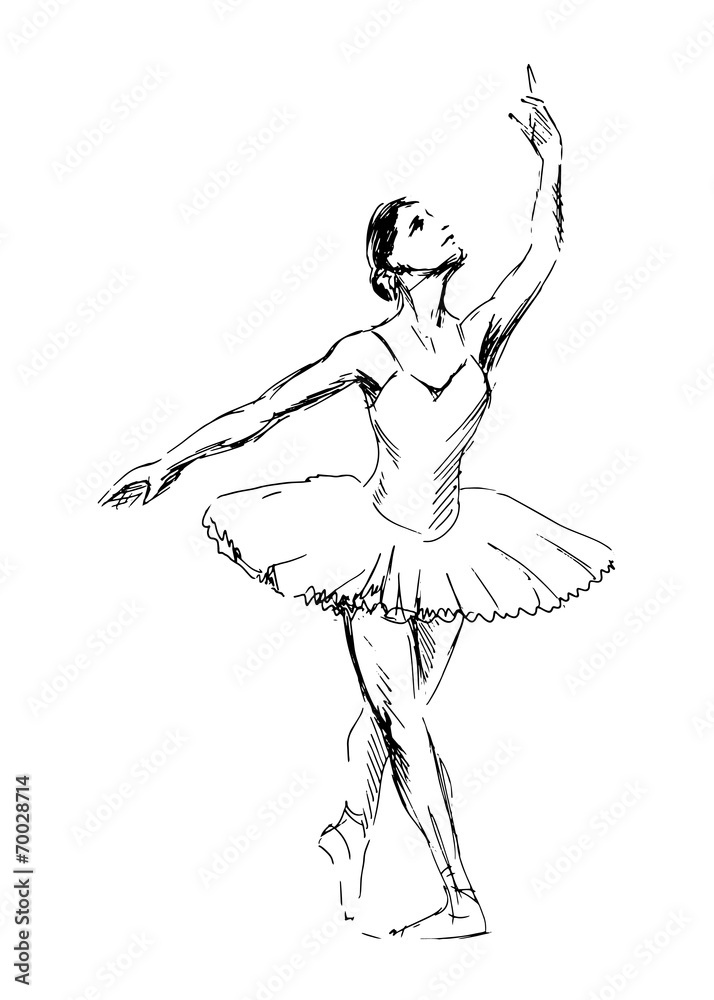 Sketch of dancing ballerinas. Vector illustration Sketch of dancing ballerinas. Vector illustration