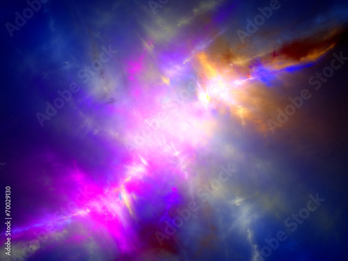 Multicolor nebula in space