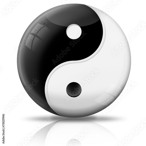 Kugel Yin und Yang freigestellt
