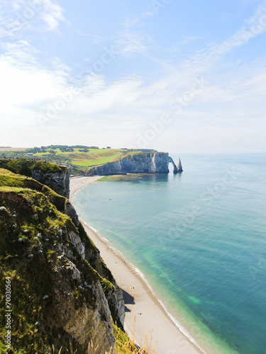 cliffs on cote d'albatre of english channel coast