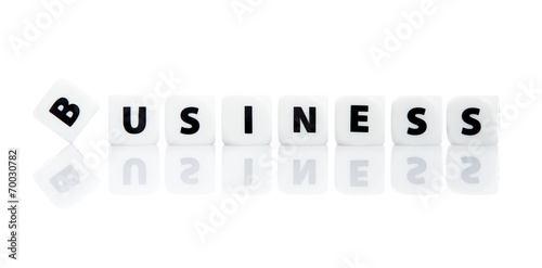 White business block letter with reflection isolate on white bac