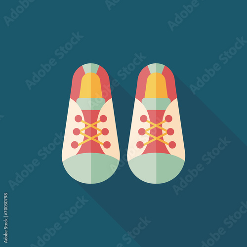 vintage shoes flat icon with long shadow,eps10