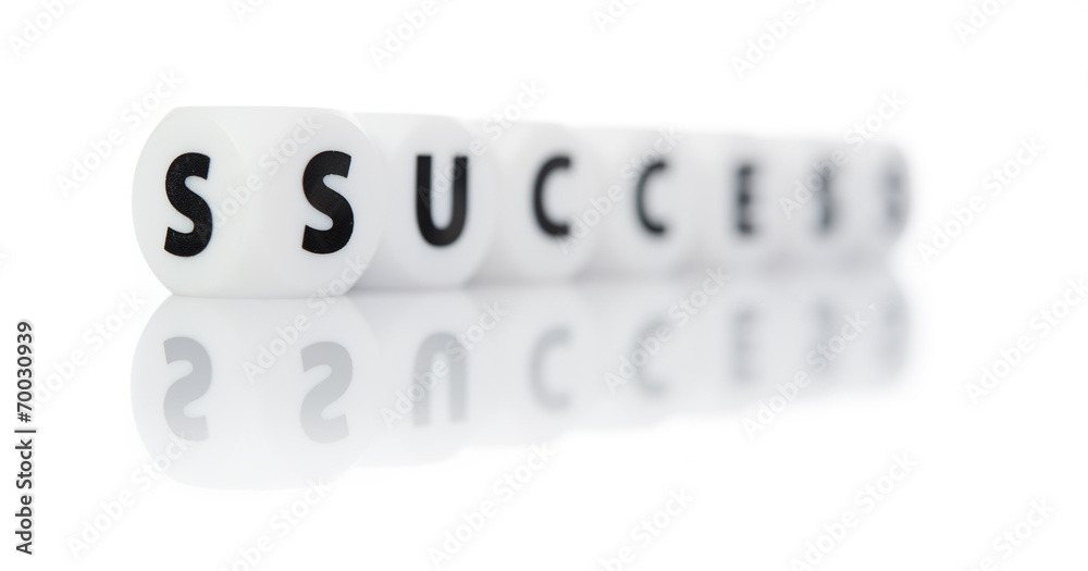 White success block letter with reflection isolate on white back