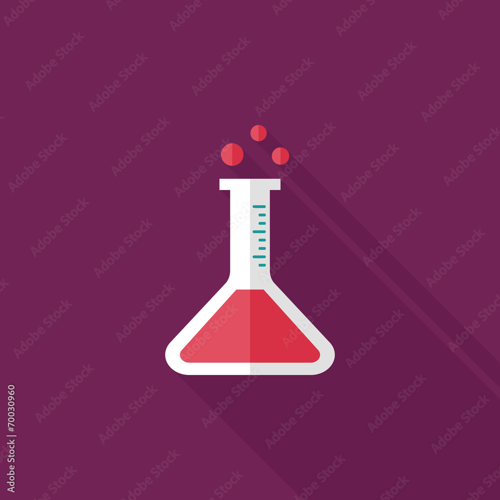 test tube flat icon with long shadow test tube flat icon with long shadow