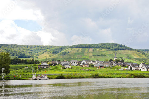 Ellenz Poltersdorf village on Moselle riverbank photo
