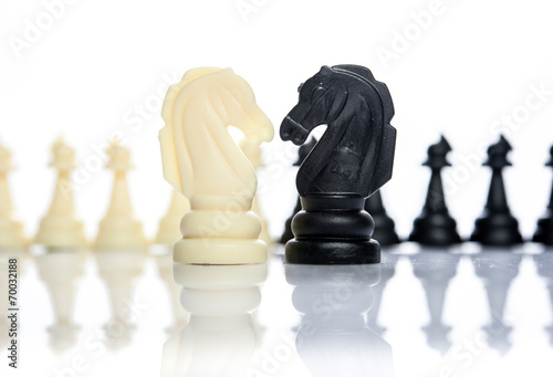 two side of chess face together business concept of competition