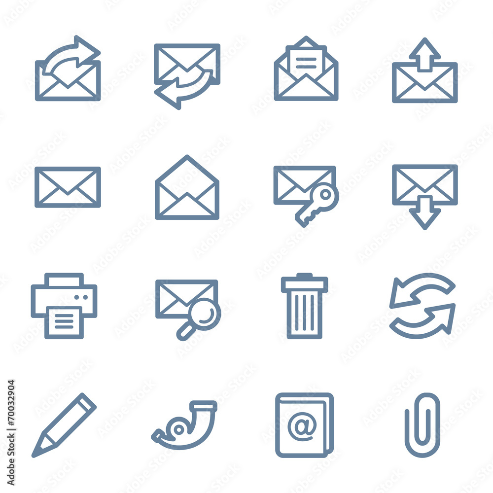 Email web icons set Email web icons set