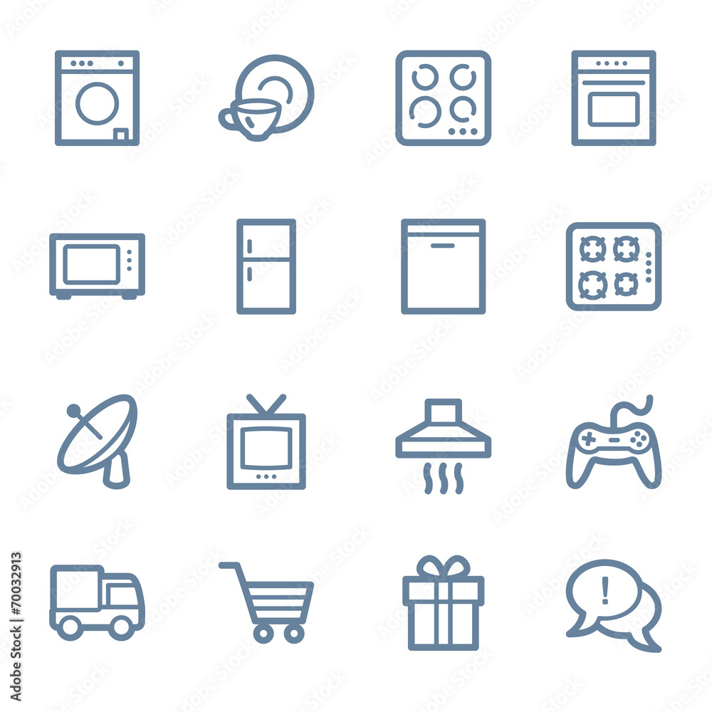 Home appliances web icons set Home appliances web icons set
