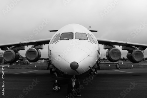 Black and white plane photo