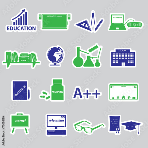 teacher profession and teaching stickers eps10