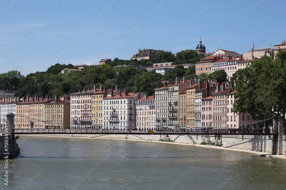 Obraz premium View of lyon with Saone river