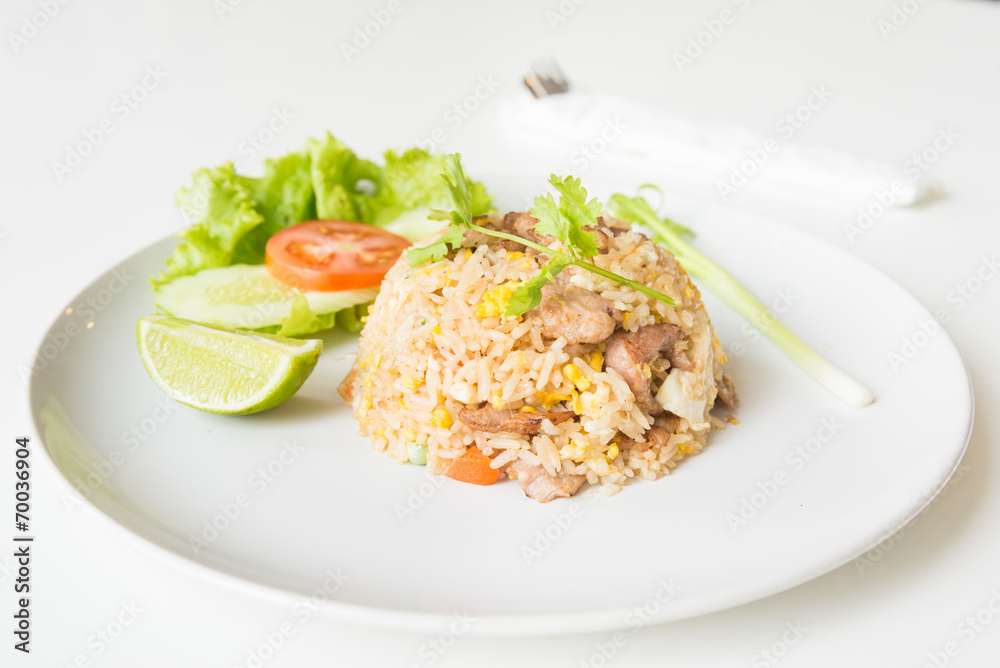 Pork fried rice with egg thai style. Pork fried rice with egg thai style.