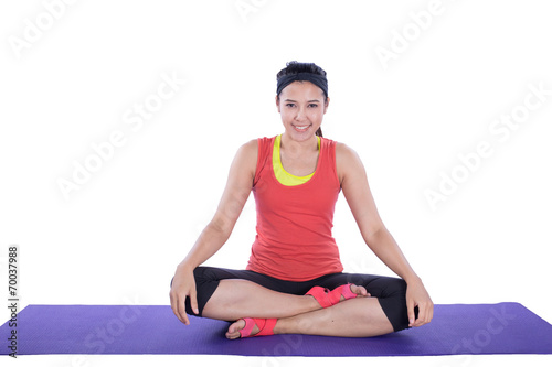 asian woman doing yoga
