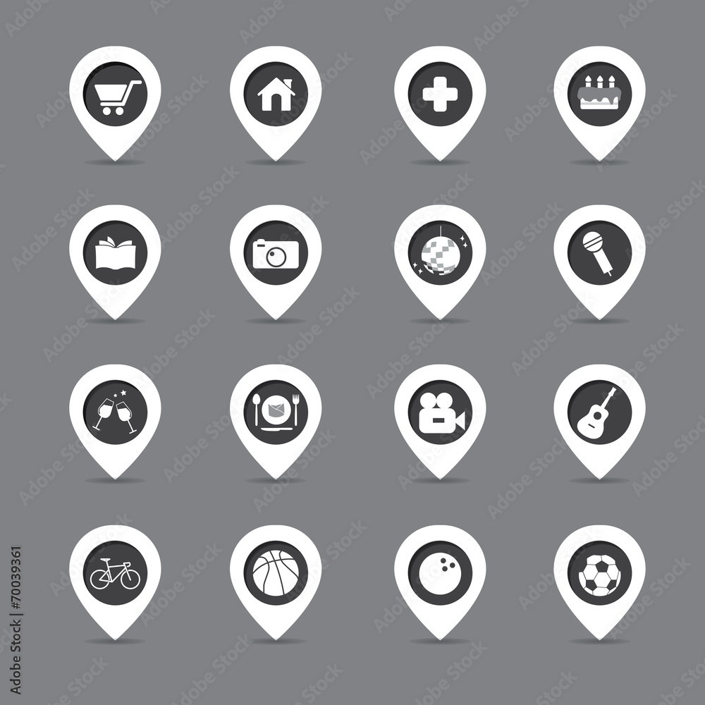 Map location markers, pointers vector Map location markers, pointers vector