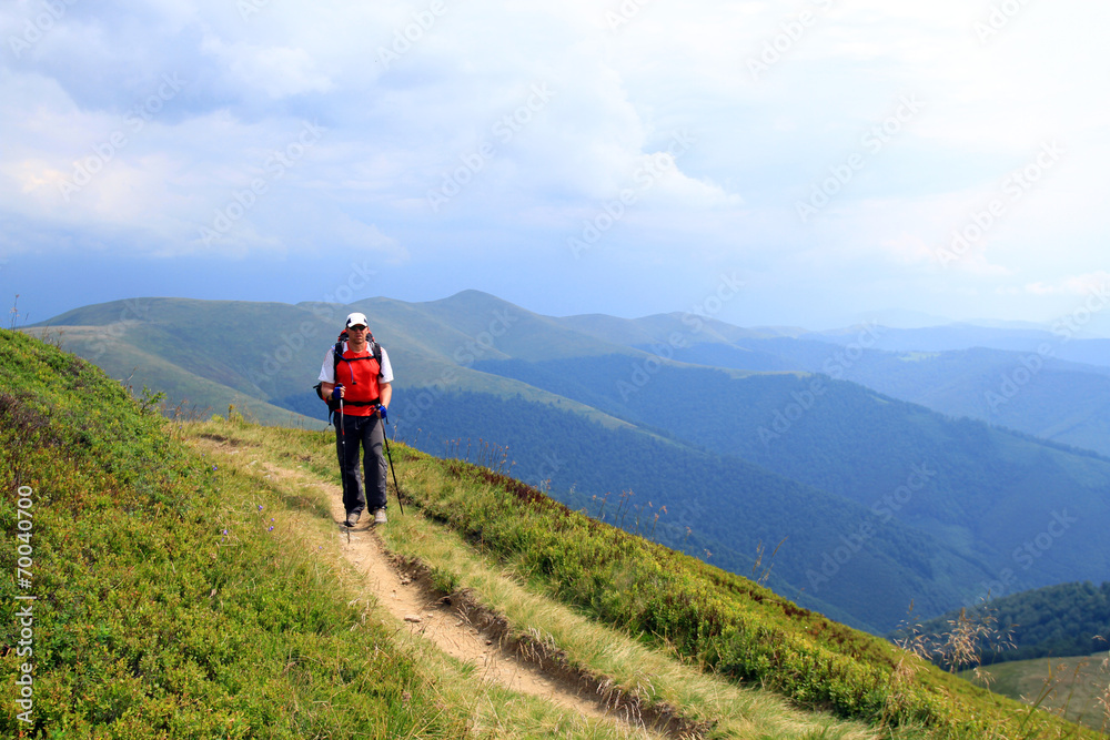 Summer trekking in the Carpathians.