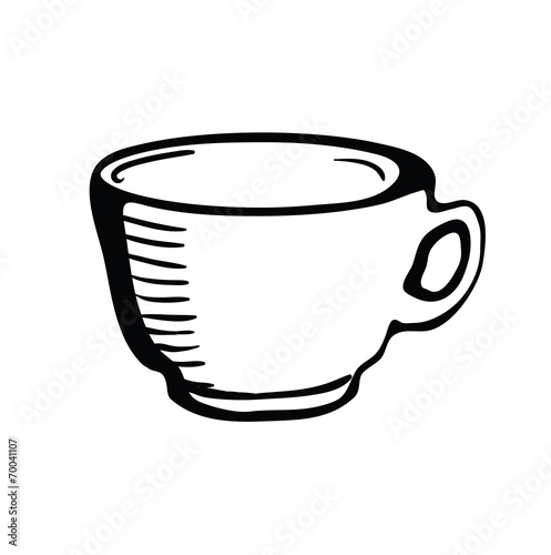 Cup sketch, vector illustration