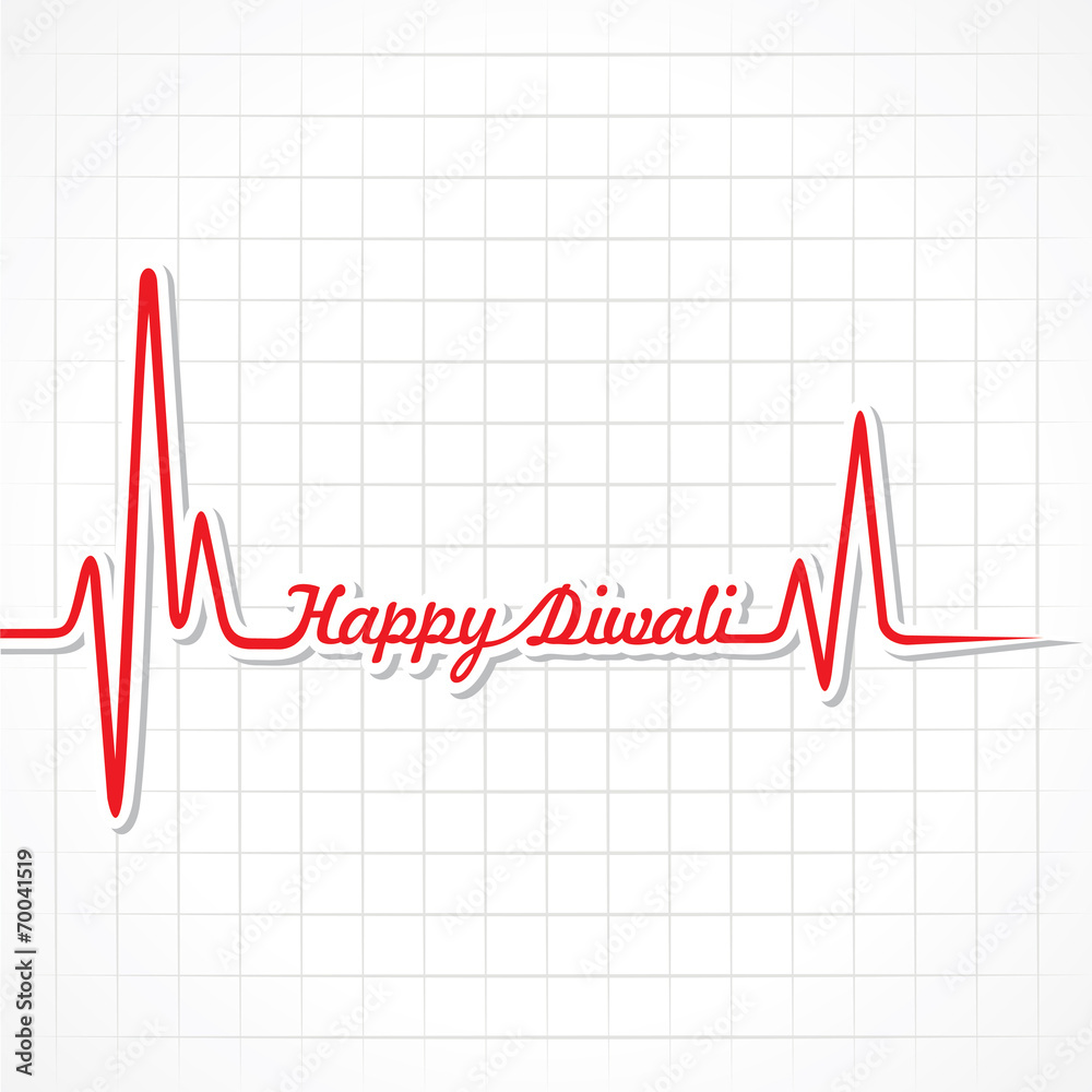 Illustration of diwali greeting background with heartbeat Illustration of diwali greeting background with heartbeat