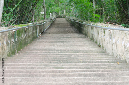 Long stairs and many steps