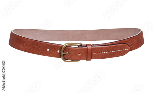 Leather belt isolated on white background photo