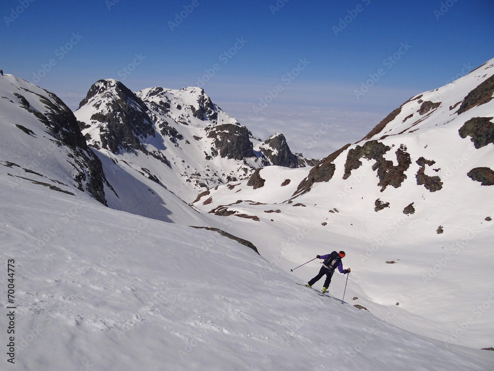 Descente à ski - Belledonne (Alpes)