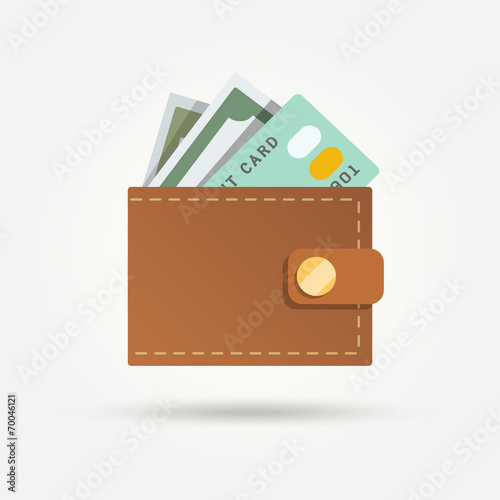 Wallet with money isolated photo